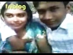 Bengali beauty smooches, her boobs pressed in park, Bengali audio